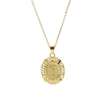 Golden 18k brass pendant necklace featuring a detailed engraved letter T charm - Necklace T