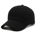 Casquette de baseball classique en coton noir avec design structure a six panneaux unisexe - Réglable / Noir