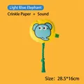 Dog squeaky rope toy in yellow round design with internal crinkle paper, 28.5x16cm - Light Blue Elephant