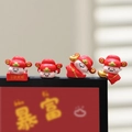 Set of 4 mini Chinese Fortune God resin figurines for computer monitor decoration - Set of 4 Little Fortune Gods