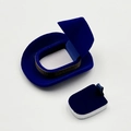 Donkerblauwe fluwelen cowboyhoed juwelendoos inzetstuk en ringhouder display basis - Blauw/Blauwe Voering / B-44 58*68*37mm