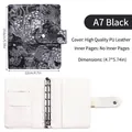 Raccoglitore A7 in ecopelle coccodrillo con trama a onde e scomparti per carte - Jacquard classico nero A7