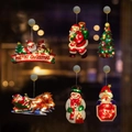 Christmas LED window lights set featuring Santa, snowman and reindeer silhouettes - Combo Set F (6 Pack)