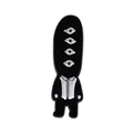 Black enamel pin with four white eyes design inspired by surreal animation characters - Four-Eyed Figure (XZ8337)