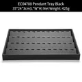 Professional black PU leather pendant display tray with 5-tier tiered storage structure - Black 4-Layer Pendant Tray