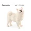 Realistic white Samoyed dog figurine model for children, solid animal statue, 12cm size - Samoyed (PL127-1272)