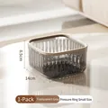 Mini cestino da tavolo grigio trasparente con anello dorato e design quadrato compatto - Grigio Trasparente - Piccolo - Tipo ad Anello