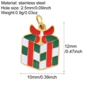 Red gift box pendant in stainless steel with enamel finish for DIY jewelry - Gift Box (G21)