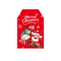Red Christmas gift tag featuring cute reindeer, balloons and Merry Christmas lettering - Style 3 (Reindeer & Balloons)