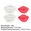 Dual lip shape silicone mold for chocolate and soap with size specifications shown - Double Lip Print Style (15-1031) / Gray