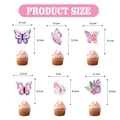 Tabella dettagliata delle taglie per cupcake topper a farfalla viola per feste - 12 pezzi Topper Farfalla