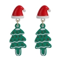 Detalle de pendientes de árbol de Navidad y gorro de Papá Noel en resina de colores - 4 #21674 Árbol de Navidad con Gorro