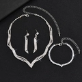 Set di gioielli in argento con collana bracciale e orecchini impreziositi da strass brillanti - Set Orecchini a Bottone 472+848