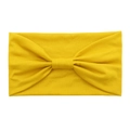 Elastic yellow cotton yoga headband with a stylish knot bow for sports and fitness - Gold