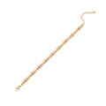 Gold leaf chain bracelet featuring pink and white beads with adjustable lobster clasp - Pink / Pink
