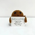 Handmade brown crochet positive potato doll with an encouraging message card - Small Potato Brown P