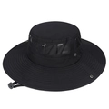 Chapeau de soleil noir homme à large bord avec maille et cordon réglable - Réglable / Noir
