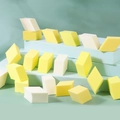 20pcs non-latex diamond makeup sponges in yellow and white for flawless blending - Three-Color Rhomboid Powder Puff Green Series (Set of 20)