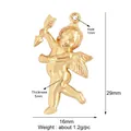 Gold Cupid angel charm for DIY jewelry, 29x16mm size with polished gold-plated finish - God of Love Cupid / Gold