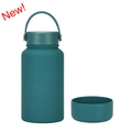 650ml dark cyan stainless steel insulated bottle with matte finish and carry handle - 650ml / Glaze Green (New)