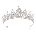 Elegante zilveren bruidskroon met fonkelende kristallen en druppelvormige edelstenen - Zilver Witte Strass
