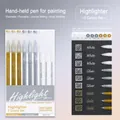 Set da 9 evidenziatori metallici oro argento e bianco per journaling e schizzi d'arte - Set di 9 Oro Argento Bianco Metallizzato