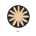 30cm Nordische Wanddeko aus Rattan mit schwarzem Sonnenmuster und natürlichem Geflecht - 30cm / Schwarze Linie Sonnenstrahl