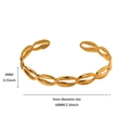 Detailed dimensions of gold starfish shell bangle showing 60mm diameter and 9mm width - Gold Conch Chain / Gold