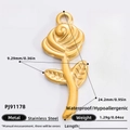 Golden rose flower pendant in 18K gold plated stainless steel, style PJ91178 - PJ91178