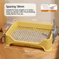 Yellow dog potty tray with fence and metal grid for small dogs weighing 3-6kg - Dog Toilet / 18mm Grid Yellow