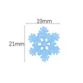 Accessorio fiocco di neve in resina glitter blu chiaro per fai-da-te e decoro, misura 21 mm - Luminoso / M Blu