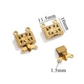 Golden flower hollow stainless steel clasp for multi-strand DIY jewelry making - C Gold