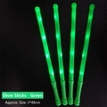 Set of 4 green LED glow sticks 2x48cm with non-slip handles for concerts and parties - Medium / Green