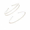 Set of two thin rose gold headbands with sparkling rhinestones for bridal hairstyle - 2-Piece Set - Rose Gold