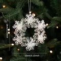 Sparkling transparent acrylic snowflake ornament with silver hanging string, 13cm size - 13CM Snowflake / 1 PC