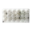 Set of 18 white Christmas ball ornaments with glitter, matte, and glossy finishes in a box - 4cm/36pcs / White