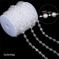 Clear acrylic crystal bead chain with 10mm and 4mm beads for DIY crafts, 3 yards bag - Faceted Ball 10mm/4mm Clear 3 Yards