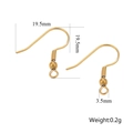 Detailed view of gold plated stainless steel earring hooks with dimensions 19.5mm x 19.5mm - Gold - Vacuum Plating