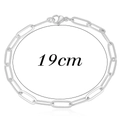 Minimalist silver paperclip chain bracelet with lobster clasp in 19cm length - Steel / 19cm