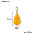 DIY yellow teardrop natural stone pendant with gold metal clasp measuring 1.6cm by 0.8cm - Topaz Yellow