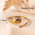 Eleganter 18 Karat vergoldeter Edelstahl Schlangen Armreif verstellbar für Damen - Schlangenform Offener Stil (YB-072)