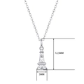 925 silver Eiffel Tower pendant necklace for women with dimensions 12.5mm by 5mm - 40cm+5cm / Eiffel Tower Style (N12356)