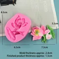 Pink lotus flower silicone mold for chocolate and baking with 8.5x6.5cm dimensions - 3508 Lotus / Pink