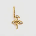 Colgante de constelación en acero chapado en oro de 14K con circonitas, tamaño 9mm - Sagitario (XP49550) / Dorado