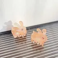 Mini acetic acid bunny hair claw in iridescent orange pink with sparkling glitter finish - 2.5CM (Single) / Phantom Orange