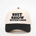 Cappello bicolore Shitshow Supervisor con corona bianca e visiera nera per protezione solare - Taglia unica / Crema/Nero