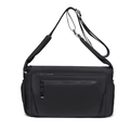 Waterproof black crossbody messenger bag with adjustable strap and side pockets - Samurai Black