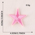 Pink star embroidered patch with 4.3cm diameter for clothing and bags decoration - Light Pink Five-Pointed Star (G1L-A-1-10 Iron-On)