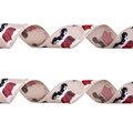 Faux burlap Christmas ribbon with Santa Claus print for DIY tree decoration and gift wrapping - 2m x 6.5cm / Santa Claus Pattern (Style B)