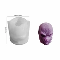 Silicone mold for Halloween stitched skull candle and purple resin mask 8cm height - Stitched Horror Mask 005